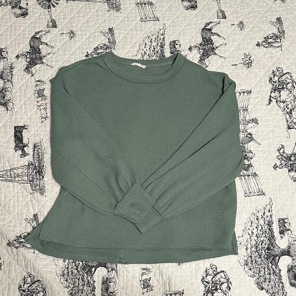 Blu Pepper Sage Green Crew Neck Sweater
